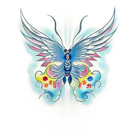 A Butterfly With Wings In The Form Of Fire