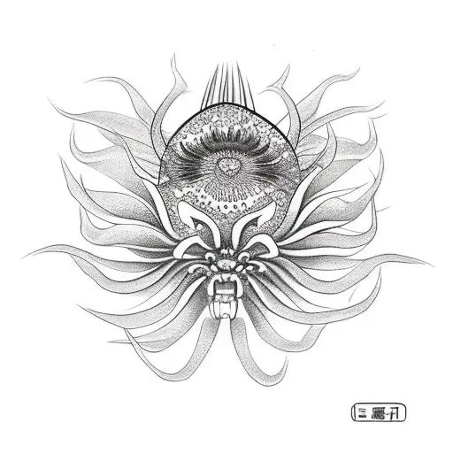 Spider Lilly Flower And Oni Mask