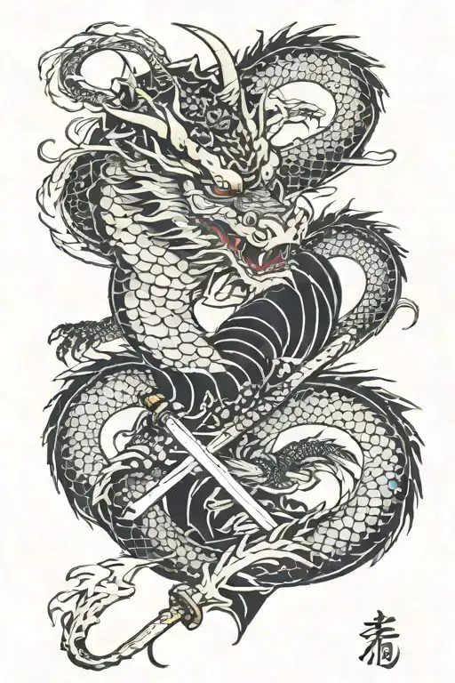 Dragon And Samurai Sword