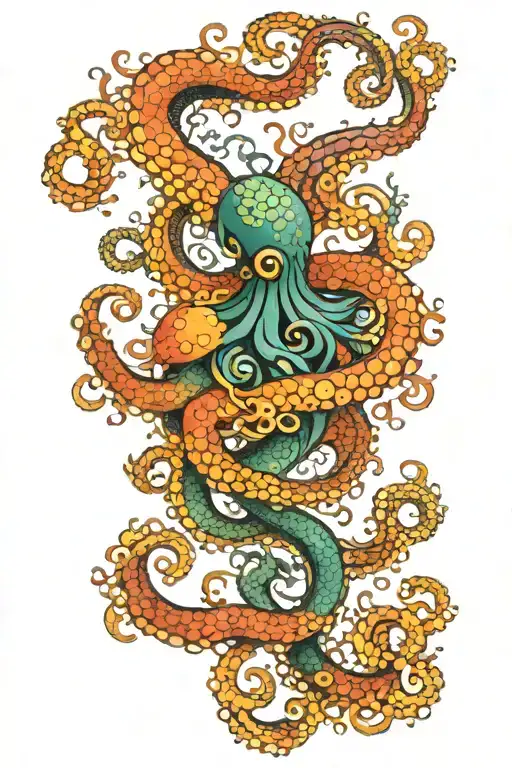 Octopus Colorful Majestic Phoenix Rising