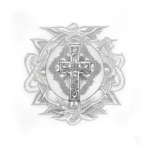 Christian Cross With Psalm