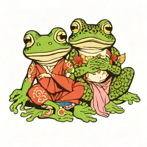Frog Meditating Couple