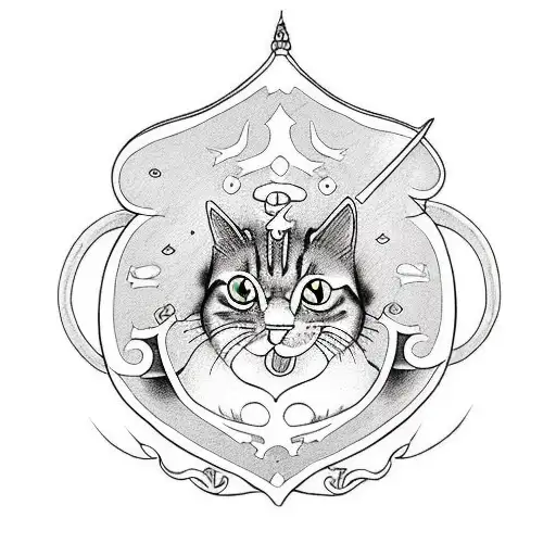 Small Adventurer Cat With Sword And Shield