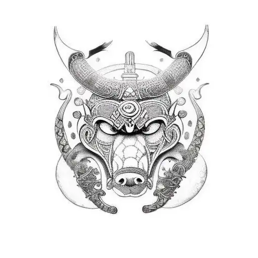 Create An Intricate Design Of A Viking Helmet With Animal Paw Prints Incorporated