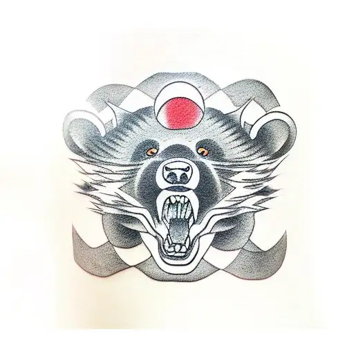 Black Bear Fighting A Catfish