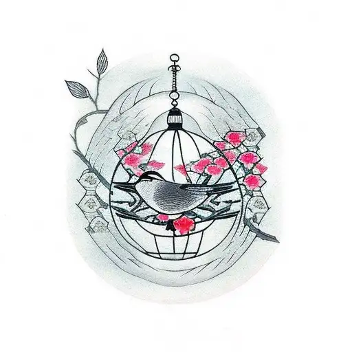 Bird With A Cage Around Its Head