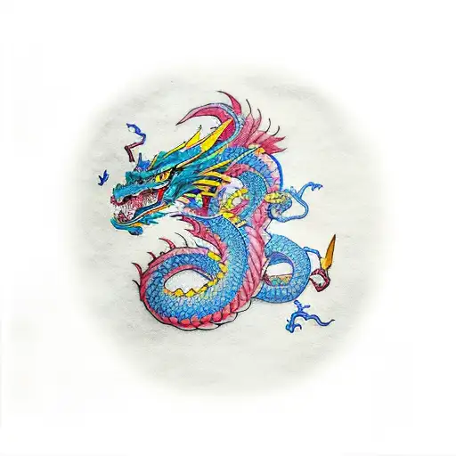 Dragon Occidental Con Lirios