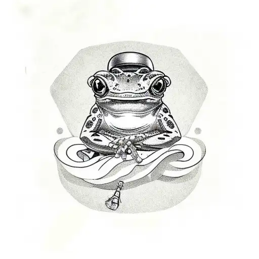Frog With Military Helmet