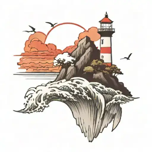 Outrun Lighthouse Standing Tall