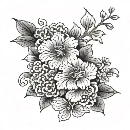Male Tattoo Of Flowers