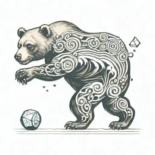 Bear Playing With Rubic Cube