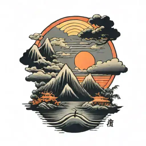 Outrun Sun Rising Scene