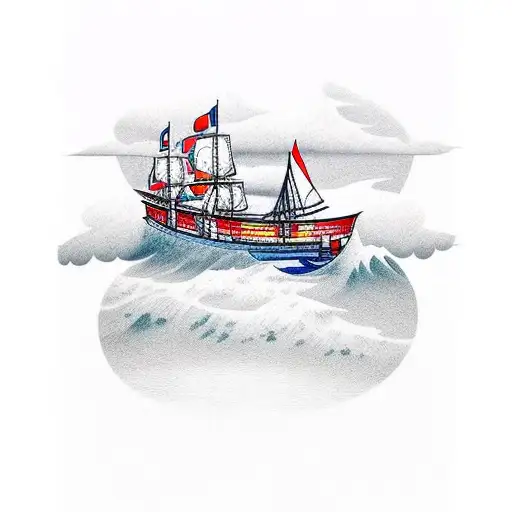 Which Depicts A French Boat On The Water