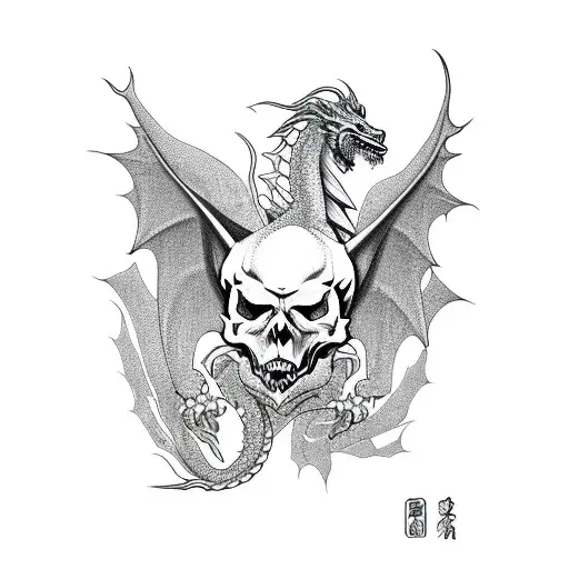 Dragon With Skull