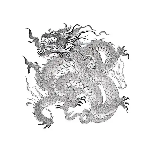 Dragon Versus Tiger With Waves