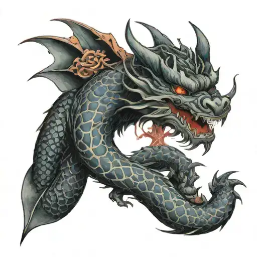 Dragon Wrapping Around A Girl