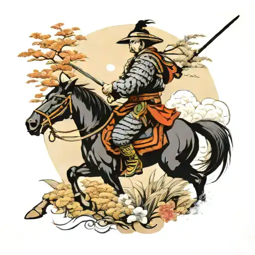 Samurai In A Field With A Black Crow