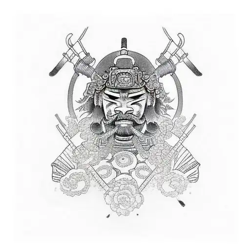 Samurai Tattoo For Leg