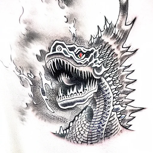 Godzilla Breathing Fire