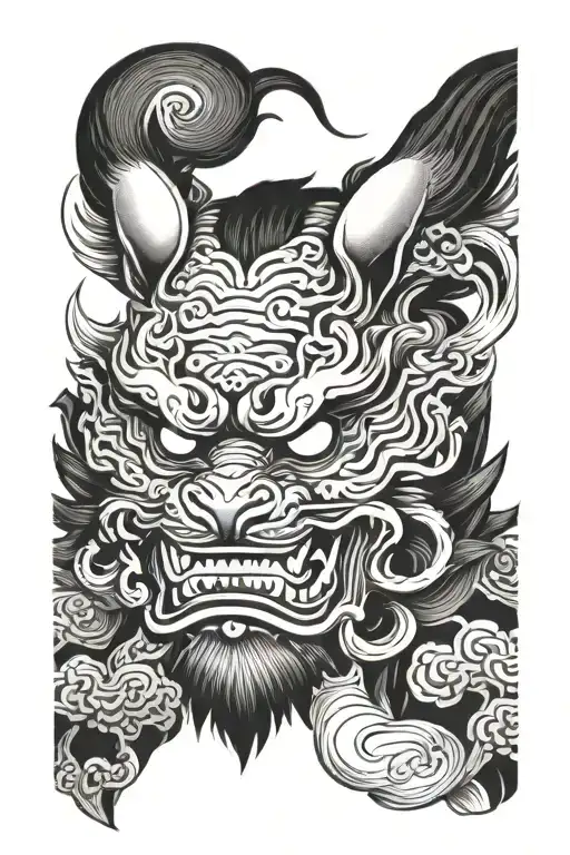 Miyamoto Musashi Foo Dog Hennya Mask