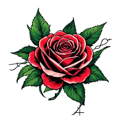 Barbwire Turned Into A Rose And Has A Tribal Design