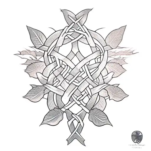 Ivy Leaf Loganberry Leaf And Willow Branch Intertwined Celtic