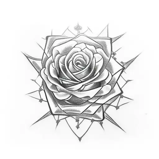 A Chest Peice Rose With 9 Thorns Covering It And Connecting To Kurapikas Chains Running Down My Arm