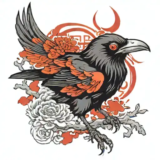 Crow With Four Red Eyes