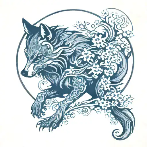 Coverup Wolf Sitting Silohouette
