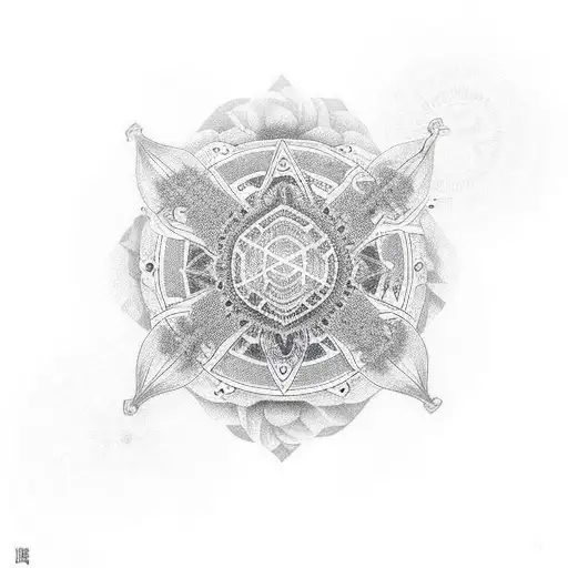 Dove With Big Sempiternal Background In The Middle Of Triagle And Circle Geometric Symmetry