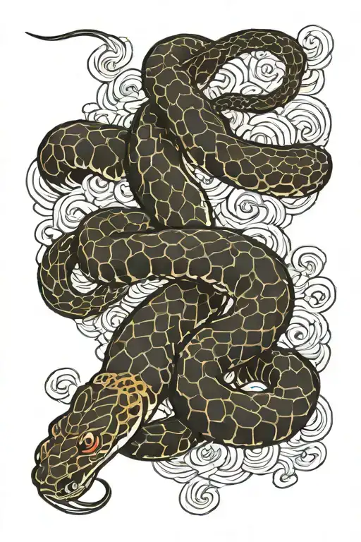 Snake Coiled Tattoo