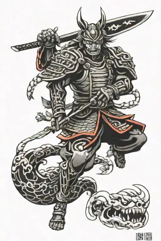 Futuristic Demon Samurai Warrior