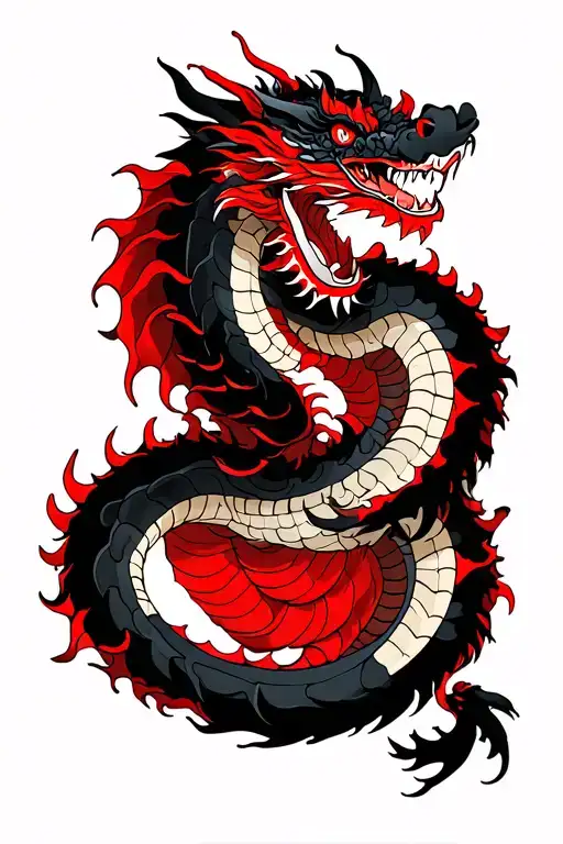 Red And Black Dragon