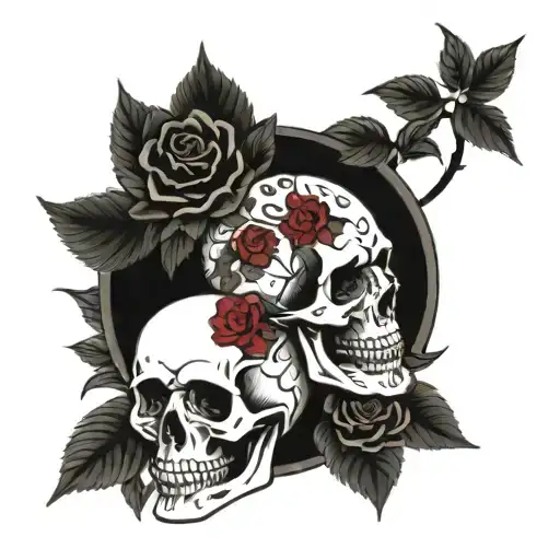 Skull With Roses