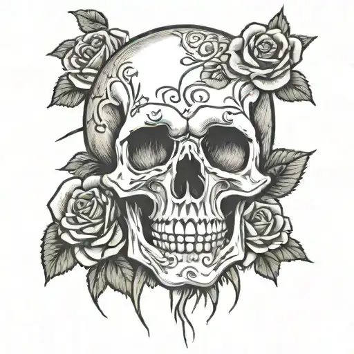 Skull With Roses
