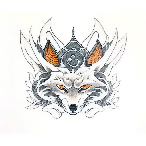 Kitsune With Four Tails Fox