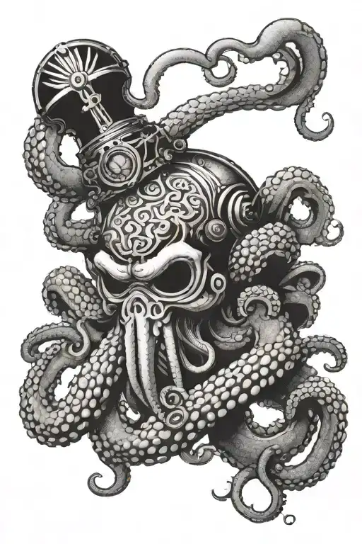 Long Armed Octopus Wearing Centurion Helmet
