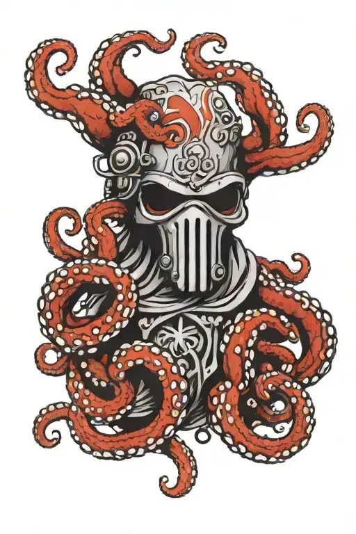 Octopus With Roman Shields In Each Tentacle And A Centurion Helmet