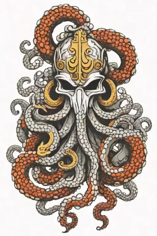 Octopus With Roman Shields In Each Tentacle And A Centurion Helmet
