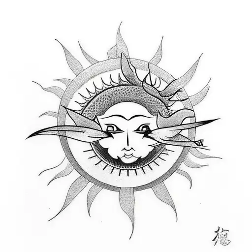 Sun With Bird