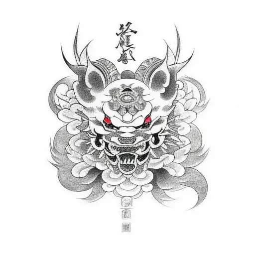 Black And Grey Traditional Japanese