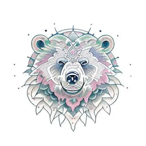 Neotraditional Mandala Grizzly Bear