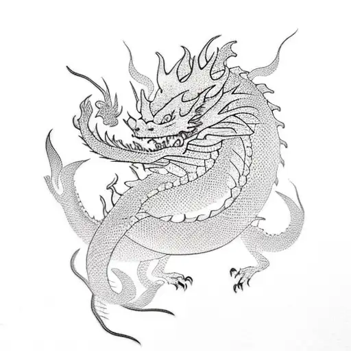 Hand Tattoo With Dragon On Flowers