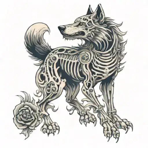 Wolf And Skeleton