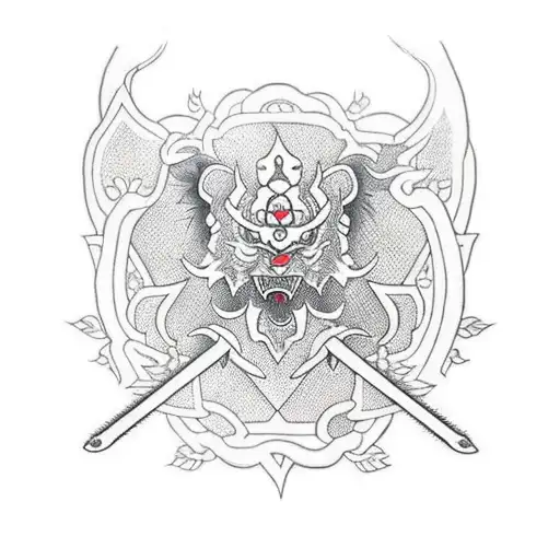 Sword With Saycamore Leaves Around It