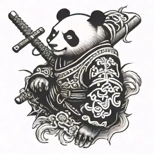 Samurai Panda Bear Back
