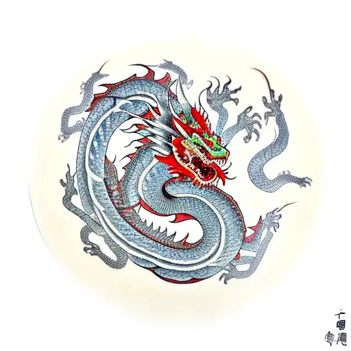 Chinese Dragon And The Knife