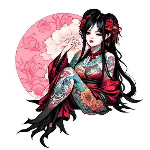 Anime Demonic Goth Mommy With Hiku