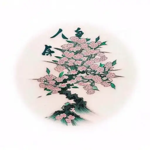 Japanese Peach Tree Falling Petals