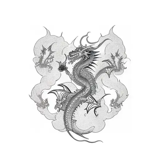 Dragon With Red Head